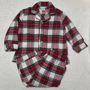 Pottery barn Plaid Kids button down Pajamas size 2t